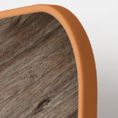 Raquette De Pickleball Rustic Wood Nom de famille Monogramme (Détail gauche)