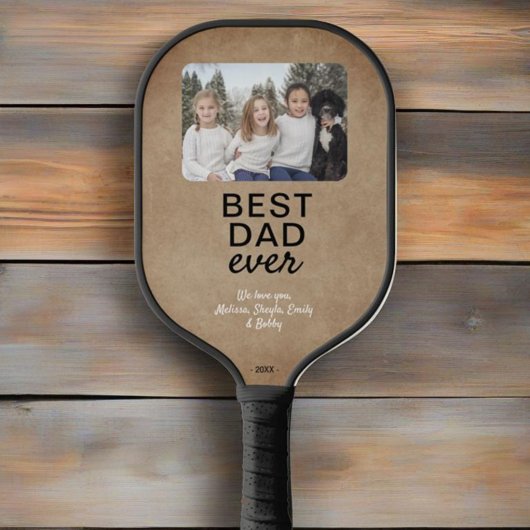 Raquette De Pickleball Rustique Meilleur Papa Jamais Enfants Photo Keepsa