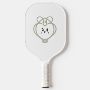 Raquette De Pickleball Sage Green Irlandais Celtic Swan Love Knot Monogra