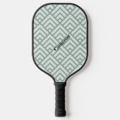 Raquette De Pickleball Sage Green Motif géométrique Moderne Monogramme (Recto)