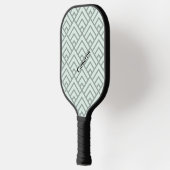 Raquette De Pickleball Sage Green Motif géométrique Moderne Monogramme (Gauche)