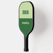 Raquette De Pickleball Sage green script monogram initial  (Gauche)