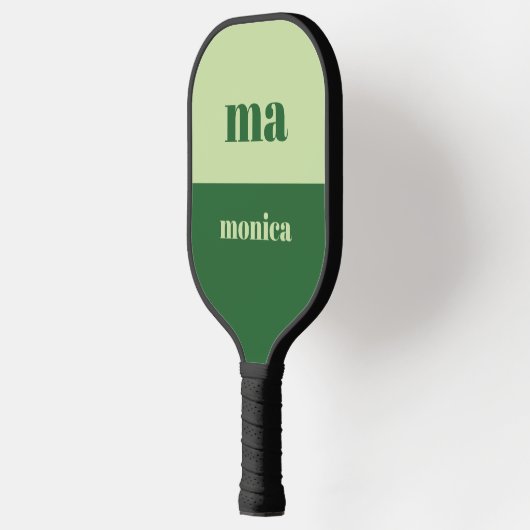 Raquette De Pickleball Sage green script monogram initial  (Gauche)