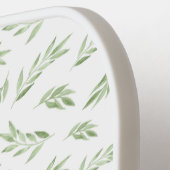 Raquette De Pickleball Sage Green Spring Feuilles Nom personnalisé (Détail gauche)