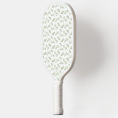 Raquette De Pickleball Sage Green Spring Feuilles Nom personnalisé (Gauche)