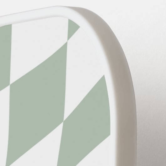 Raquette De Pickleball Sage Green Warped Checkerboard Pickleball Paddle (Détail gauche)