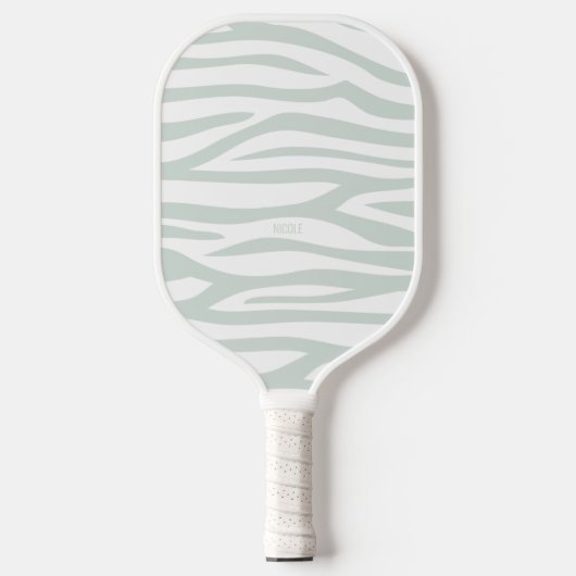 Raquette De Pickleball Sage moderne Green Zebra Impression personnalisée (Recto)