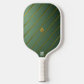 Raquette De Pickleball Sage Vert Luxueux & Monogramme Doré (Recto)