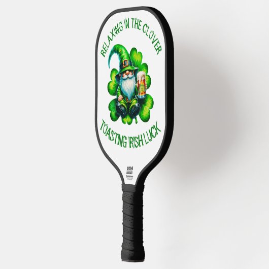 Raquette De Pickleball Saint Patrick Gnome mignonne avec bière | (Gauche)