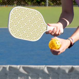 Raquette De Pickleball Sayagata motif, japonais, or et blanc