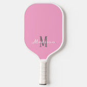 Raquette De Pickleball Script chic rose moderne personnalisé (Verso)