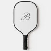 Raquette De Pickleball Script élégant monogramme (Verso)