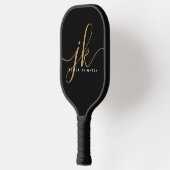 Raquette De Pickleball Script élégant Monogramme Initiales Nom Couleur pe (Gauche)