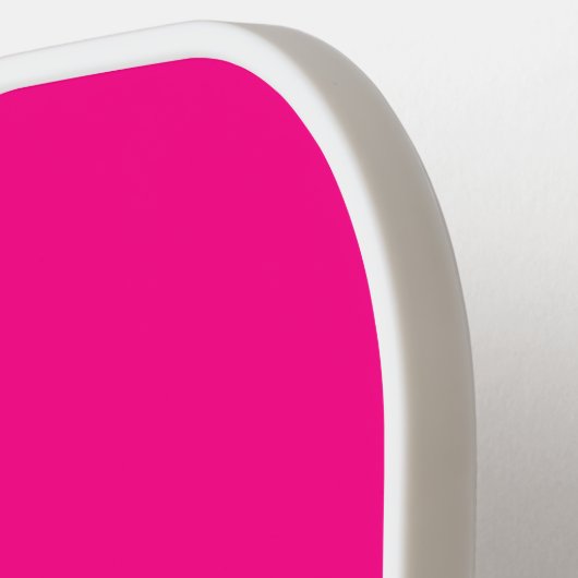 Raquette De Pickleball Script Hot rose et blanc Curly (Détail gauche)