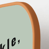 Raquette De Pickleball Script Monogramme moderne Élégante Forêt verte (Détail gauche)