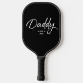 Raquette De Pickleball Script personnalisable papa Etabli année (Verso)