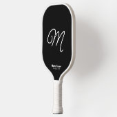Raquette De Pickleball Script simple noir et blanc initial (Gauche)