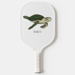 Raquette De Pickleball Sea turtle cartoon