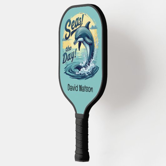 Raquette De Pickleball Seas Day Retro Dolphin Océan esthétique (Gauche)