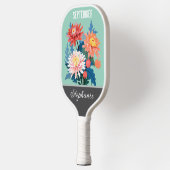 Raquette De Pickleball Septembre Fleur de naissance Nom personnalisé (Gauche)