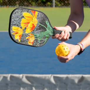 Raquette De Pickleball Séquence de trois tulipes jaunes /
