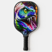 Raquette De Pickleball Serpent de Cobra aux écailles turquoise et bleue v (Verso)