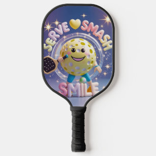 Raquette De Pickleball Servez-vous. Putain. Souriez. - Cute Kawaii Pickle
