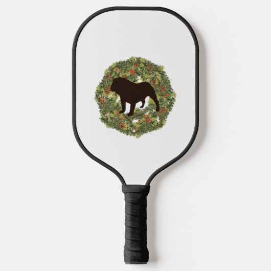 Raquette De Pickleball Shadow Silhouette Bulldog Chien dans une couronne (Recto)