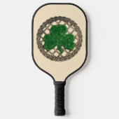 Raquette De Pickleball Shamrock Beige Sur Noeuds Celtiques (Recto)