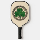 Raquette De Pickleball Shamrock Beige Sur Noeuds Celtiques (Verso)