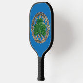 Raquette De Pickleball Shamrock bleu sur noeuds celtiques (Gauche)