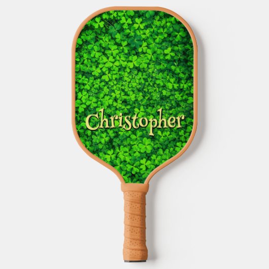 Raquette De Pickleball Shamrock Clover Leaf Irlande St Patrick's Green (Recto)