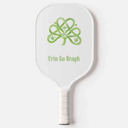Raquette De Pickleball Shamrock d'aquarelle verte celtique (Recto)