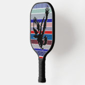 Raquette De Pickleball Silhouette d'aigle américain, rouge, blanc et bleu (Gauche)
