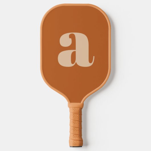 Raquette De Pickleball Simple Boho Terracotta Bold Retro Monogramme initi (Recto)