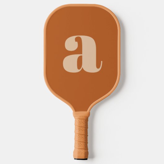 Raquette De Pickleball Simple Boho Terracotta Bold Retro Monogramme initi (Verso)