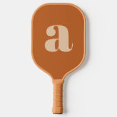 Raquette De Pickleball Simple Boho Terracotta Monogramme Initiale Rétro G (Verso)
