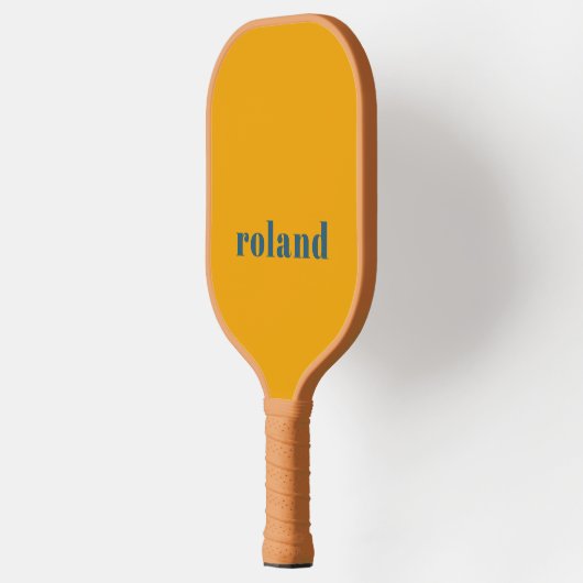 Raquette De Pickleball Simple Bold Blue Orange Nom Pickleball Paddle (Gauche)