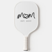 Raquette De Pickleball Simple cœur de script noir Nouveau Maman établie E (Verso)