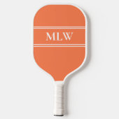 Raquette De Pickleball Simple Corail et blanc Monogramme (Verso)