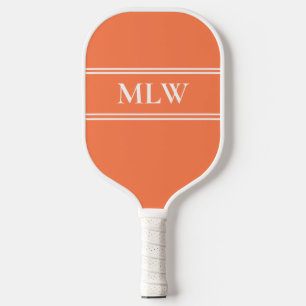 Raquette De Pickleball Simple Corail et blanc Monogramme