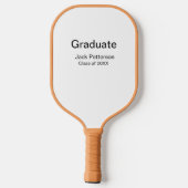 Raquette De Pickleball simple diplôme minimal ajouter nom classe moderne (Verso)