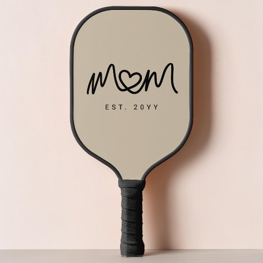 Raquette De Pickleball Simple Écriture Marron Sable Mignonne Moderne Meil