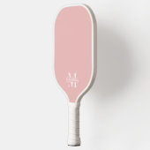 Raquette De Pickleball Simple Élégant Monogramme Rose (Gauche)