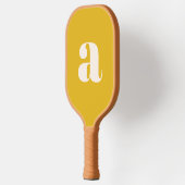 Raquette De Pickleball Simple été jaune gras Rétro Monogramme Initiale (Gauche)