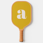 Raquette De Pickleball Simple été jaune gras Rétro Monogramme Initiale (Verso)