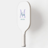 Raquette De Pickleball simple minimum ajouter nom monogramme violet vert (Gauche)