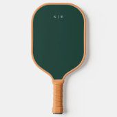 Raquette De Pickleball Simple Monogram Vert Foncé  (Verso)