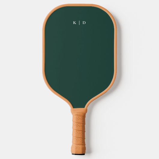 Raquette De Pickleball Simple Monogram Vert Foncé  (Verso)