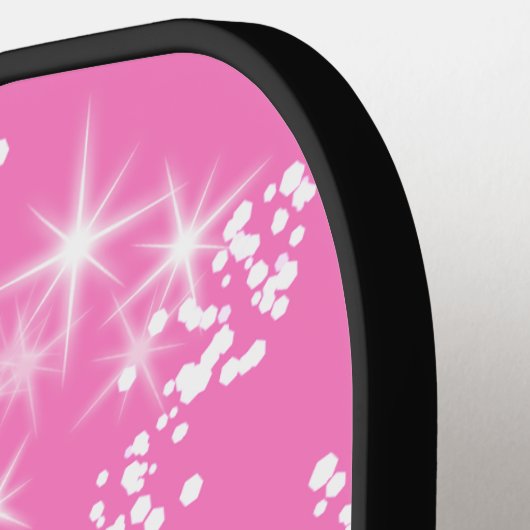 Raquette De Pickleball simple monogramme blanc monogramme rose parties sc (Détail gauche)